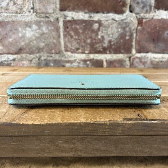 Kate Spade Baby Blue Leather Zip Around Wallet - Picture 5 of 9